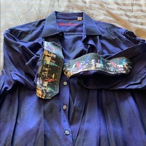 Robert Graham purple and black button down